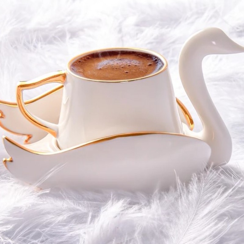 Karaca Swan Coffe Cups Караджа Лебед чаши за кафе 2 броя