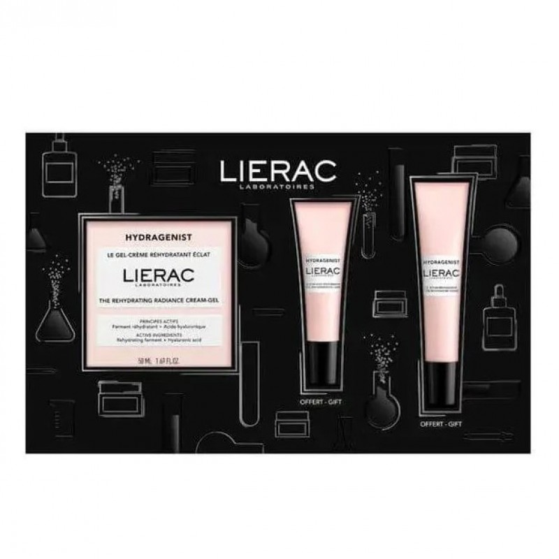 Lierac Hydragenist Gift Set Лирак Хидраженист Подаръчен Комплект ,,Lierac Hydragenist Рехидратиращ озаряващ серум 15 мл + Lierac Hydragenist Рехидратиращ озаряващ гел-крем 50 мл + Lierac Hydragenist Рехидратиращ Околоочен гел 7,5 мл ''